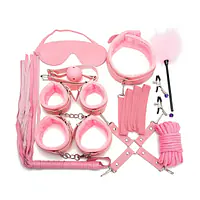 Premium 10-Piece BDSM Kit for Couples with Bed Restraints, Handcuffs, Nipple Clips and Bondage Accessories - Master