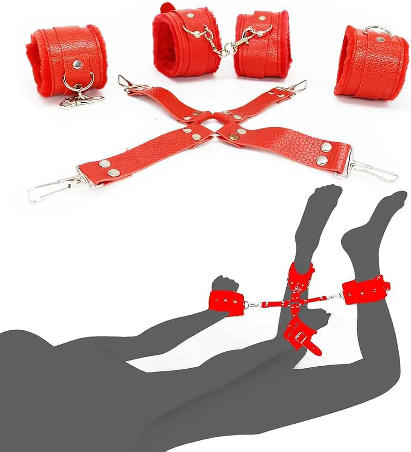 Premium 10-Piece BDSM Kit for Couples with Bed Restraints, Handcuffs, Nipple Clips and Bondage Accessories - Master