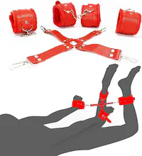 Premium 10-Piece BDSM Kit for Couples with Bed Restraints, Handcuffs, Nipple Clips and Bondage Accessories - Master