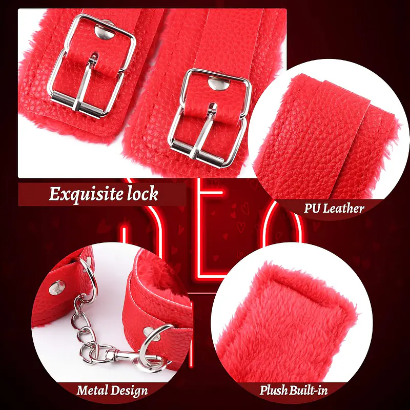 Premium 10-Piece BDSM Kit for Couples with Bed Restraints, Handcuffs, Nipple Clips and Bondage Accessories - Master