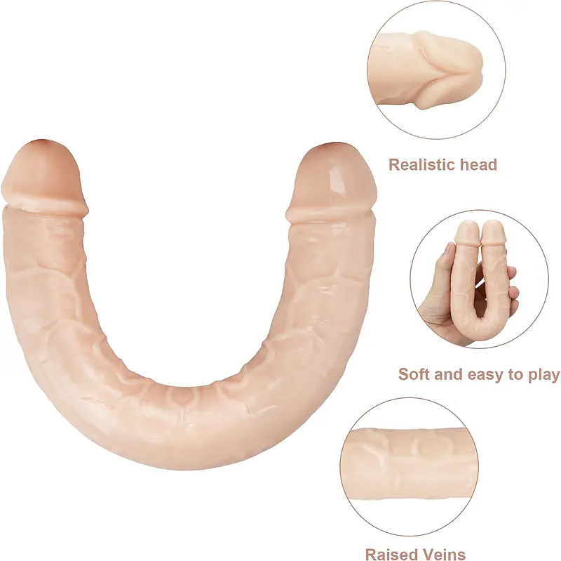 12 Inch Realistic Double Ended Flexible Dildo with Veins - Master