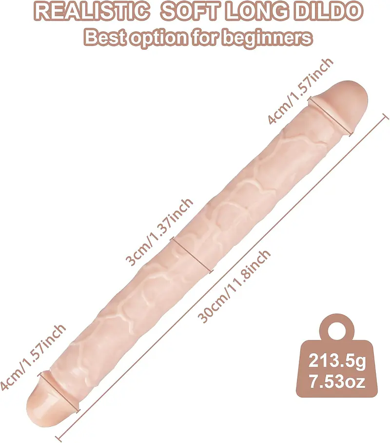12 Inch Realistic Double Ended Flexible Dildo with Veins - Master