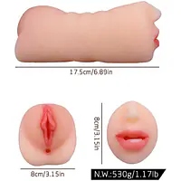 Luxe 2-in-1 Vagina & Mouth Pleasure Stroker - Master