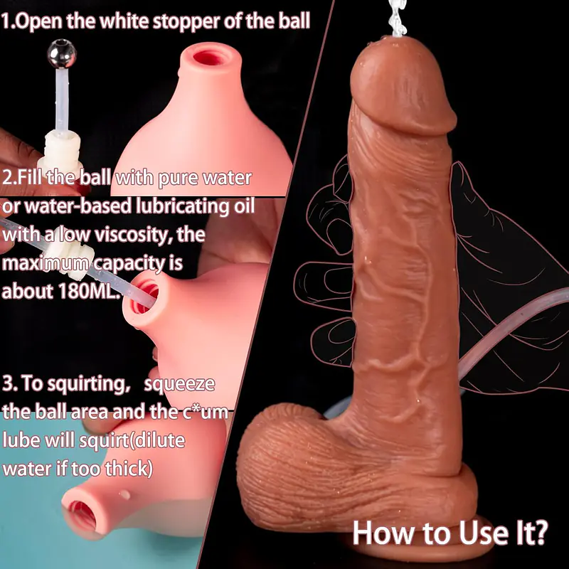 9 Inch Remote Controlled Squirting and Vibrating Dildo with Heating Function - Master