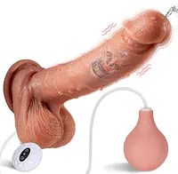 9 Inch Remote Controlled Squirting and Vibrating Dildo with Heating Function - Master