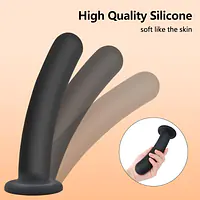 Black Silicone Butt Plug with Suction Cup Base - Master