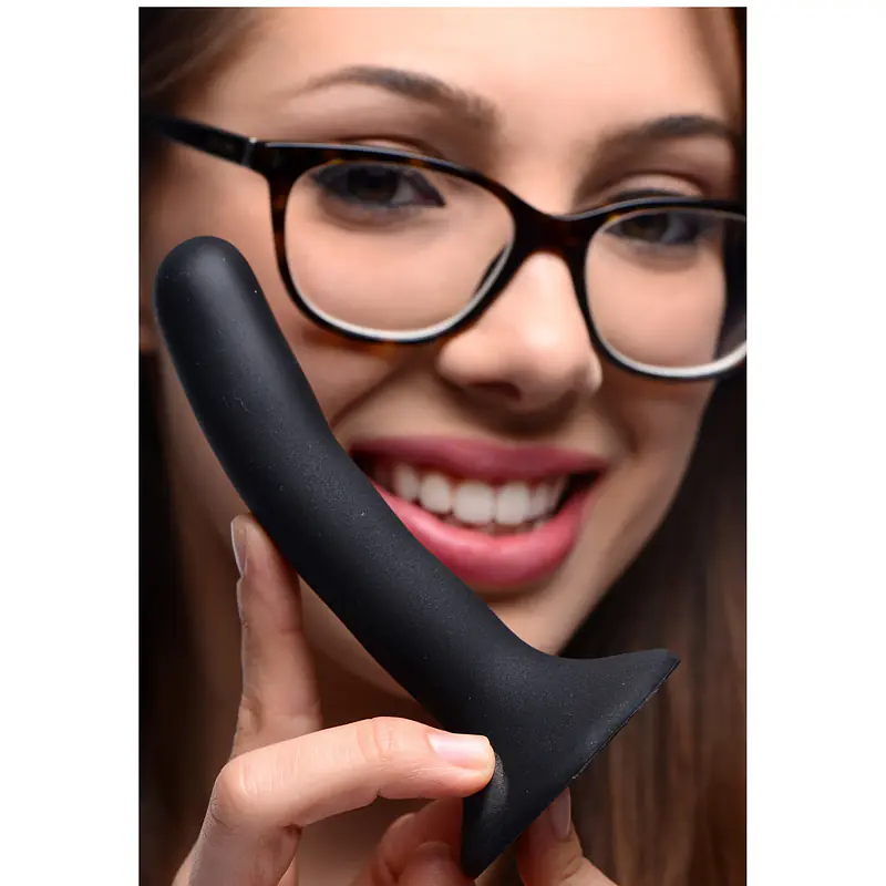 Black Silicone Butt Plug with Suction Cup Base - Master