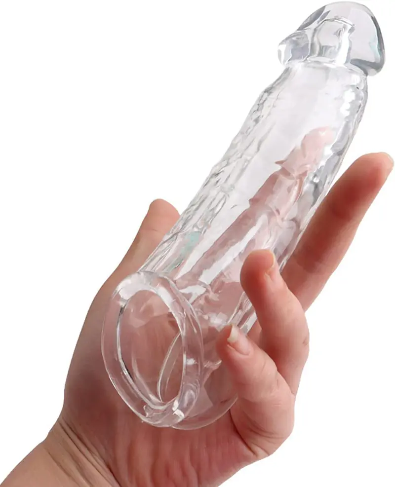Transparent Silicone Penis Extender Sleeve for Enhanced Length & Girth - Master