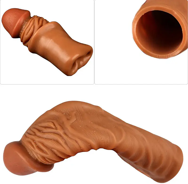 TitanX 8 Inch Penis Extender Sleeve with Realistic Texture - Master