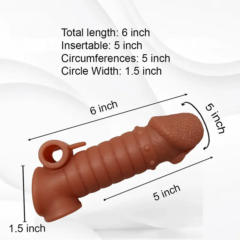 MyPleasure Textured Vibrating Penis Extender Sleeve for Men - Master