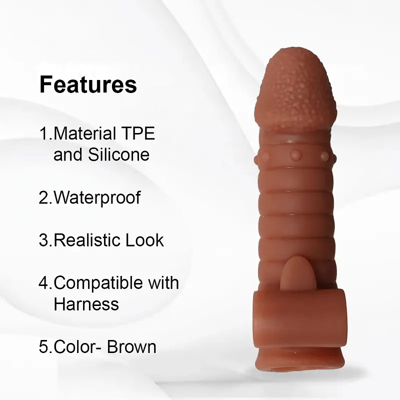 MyPleasure Textured Vibrating Penis Extender Sleeve for Men - Master