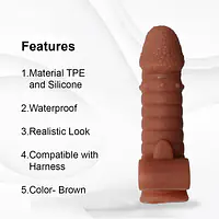 MyPleasure Textured Vibrating Penis Extender Sleeve for Men - Master