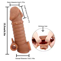 MyPleasure Textured Vibrating Penis Extender Sleeve for Men - Master