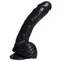 Dark Desire 9-Inch Black Suction Dildo with Veins - Master