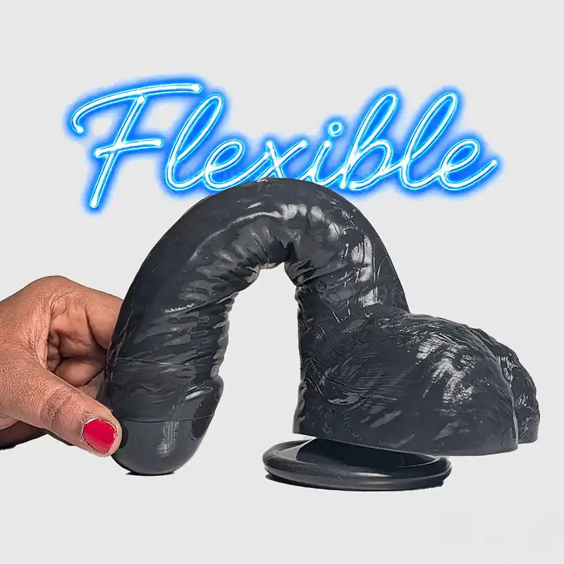 Dark Desire 9-Inch Black Suction Dildo with Veins - Master