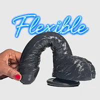 Dark Desire 9-Inch Black Suction Dildo with Veins - Master