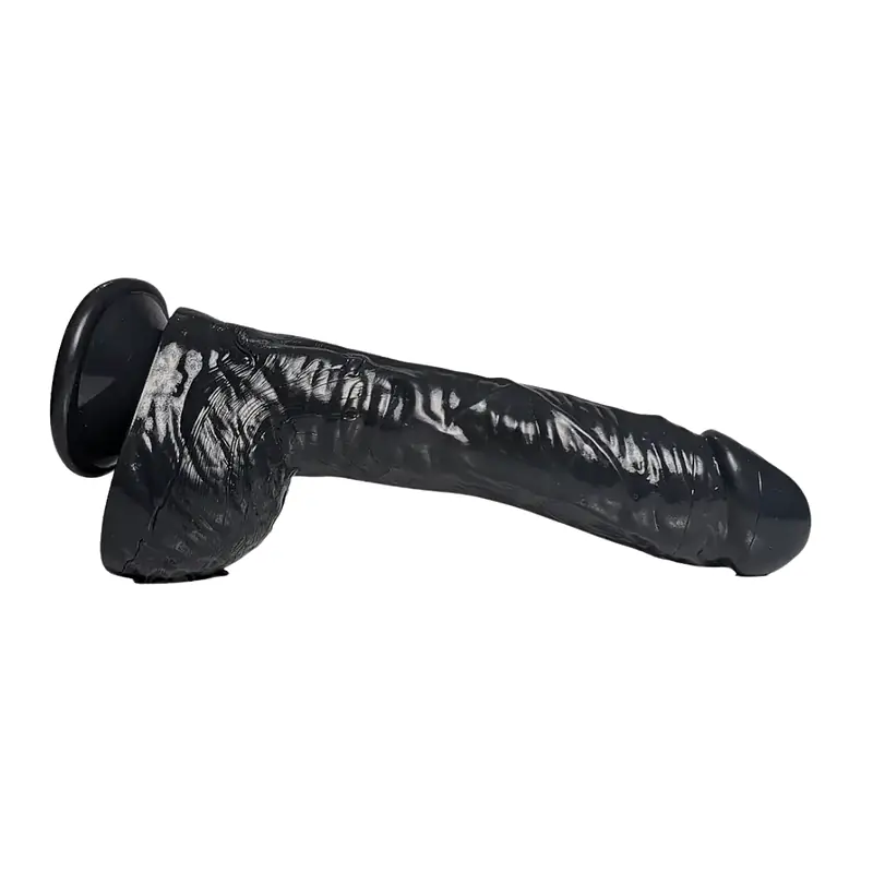 Dark Desire 9-Inch Black Suction Dildo with Veins - Master