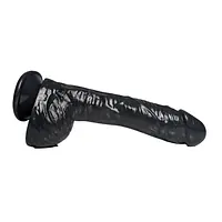 Dark Desire 9-Inch Black Suction Dildo with Veins - Master