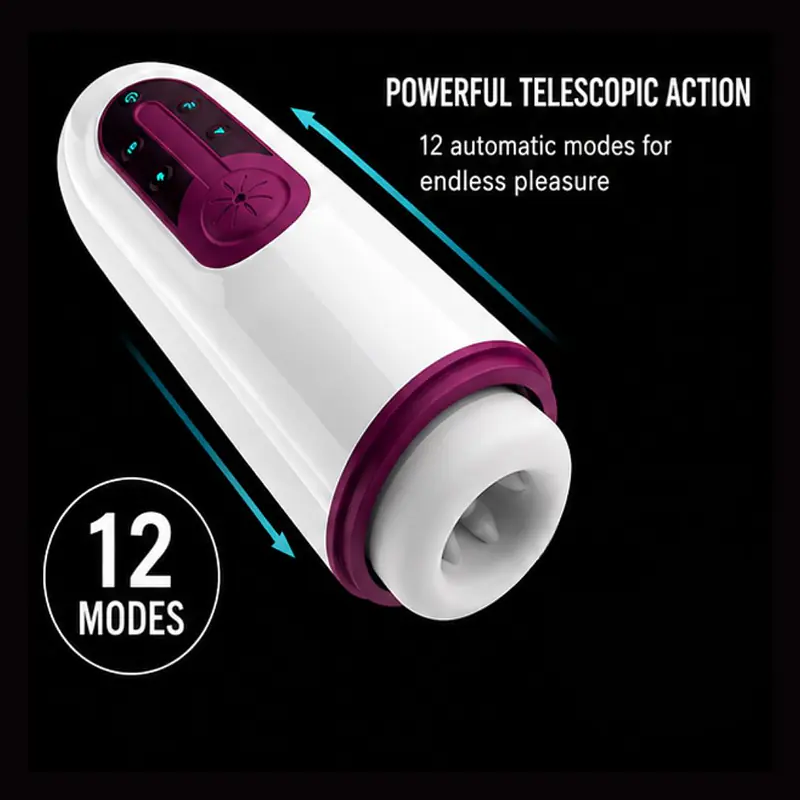 Stretch Pro Heat Automatic Thrusting & Sucking Masturbator with 12 Modes & Voice - Master