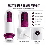 Stretch Pro Heat Automatic Thrusting & Sucking Masturbator with 12 Modes & Voice - Master