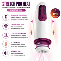 Stretch Pro Heat Automatic Thrusting & Sucking Masturbator with 12 Modes & Voice - Master