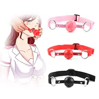 Adjustable Plastic Ball Gag with Strap Assorted Colours Red, Black & Pink - Master
