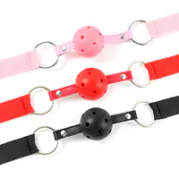 Adjustable Plastic Ball Gag with Strap Assorted Colours Red, Black & Pink - Master