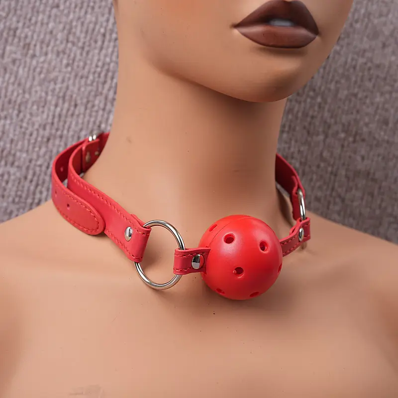 Adjustable Plastic Ball Gag with Strap Assorted Colours Red, Black & Pink - Master