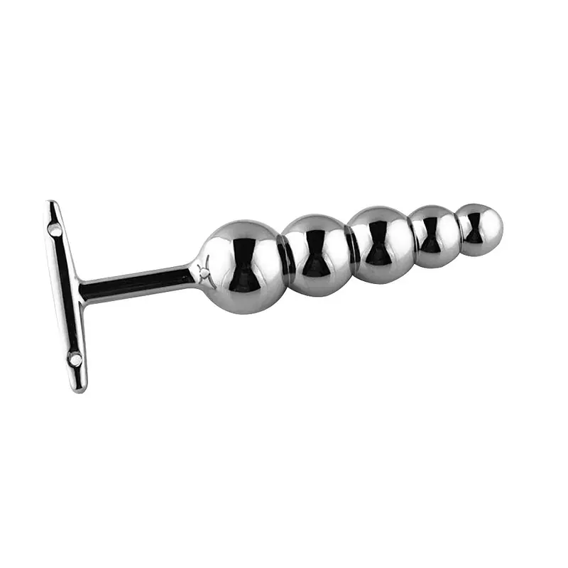 Titan 5-Bead 6-Inch XL Stainless Steel Anal Butt Plug - Master