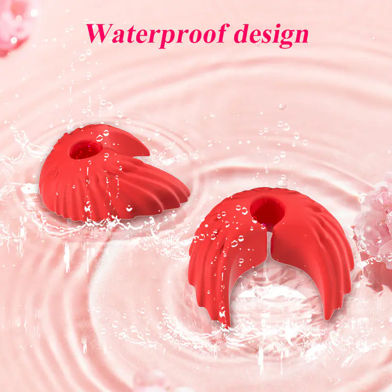 Red Angel Wings Nipple Vibrator with 10 Modes, Remote Control & USB Rechargeable - Master