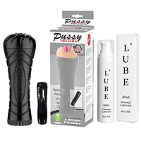 7-Mode Vibrating Fleshlight with Remote & 50ml Lube Combo for Men - Master