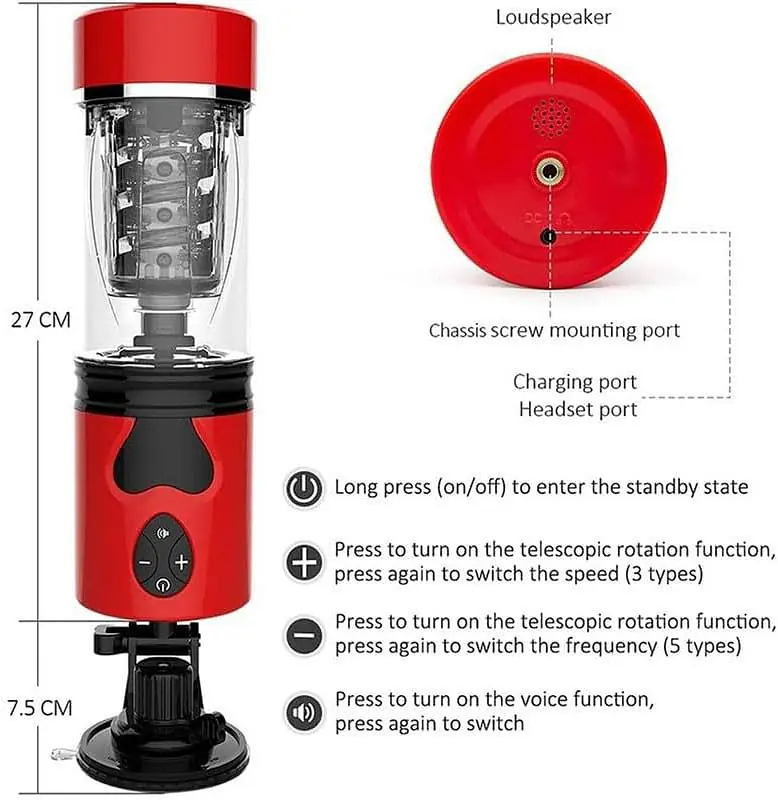 MAIG Cyclone Voice Pro Automatic Thrusting, Rotating & Vibrating Stroker with Hands-Free Stand - Master