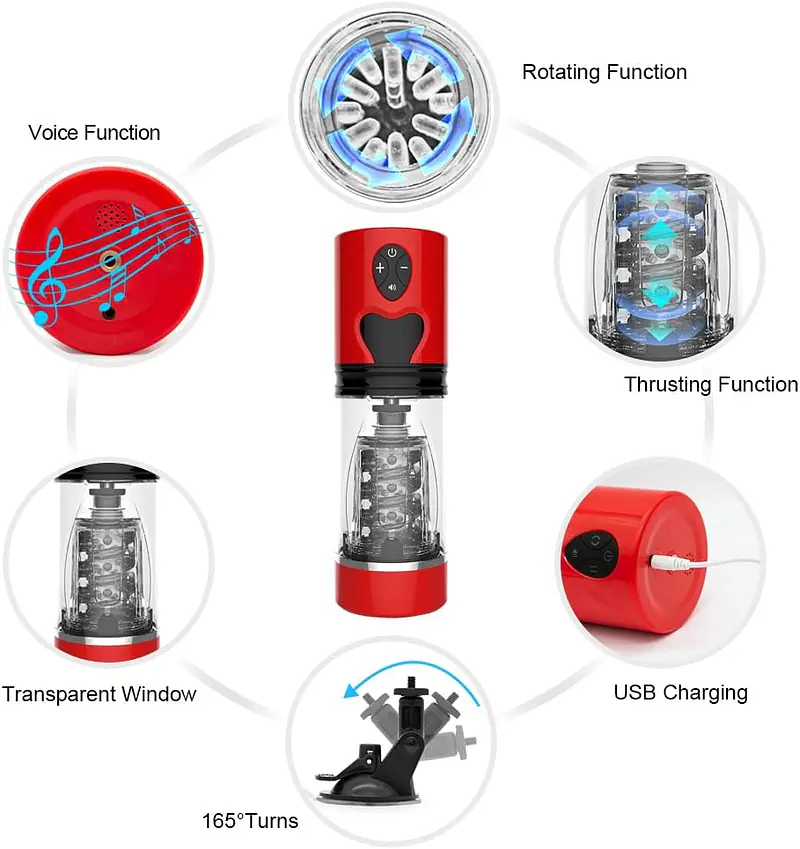 MAIG Cyclone Voice Pro Automatic Thrusting, Rotating & Vibrating Stroker with Hands-Free Stand - Master