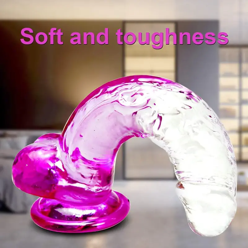 Clear Purple Dual-Tone Dildo with Suction Base 7 Inch - Master