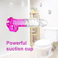 Clear Purple Dual-Tone Dildo with Suction Base 7 Inch - Master