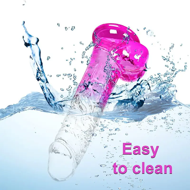 Clear Purple Dual-Tone Dildo with Suction Base 7 Inch - Master