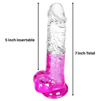 Clear Purple Dual-Tone Dildo with Suction Base 7 Inch - Master