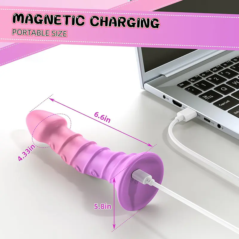 Velvet Twist 7-Inch Vibrating Dildo – 8 Modes, Remote Control & Magnetic Charging - Master