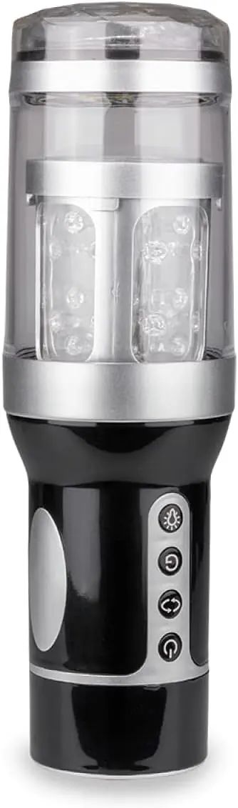 Moan Master 3-in-1 Vibrating, Thrusting & Rotating Male Masturbator with Girl Voice Earphones - Master