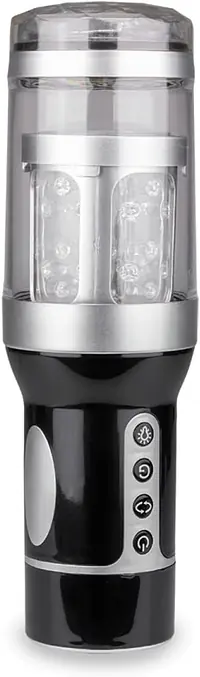 Moan Master 3-in-1 Vibrating, Thrusting & Rotating Male Masturbator with Girl Voice Earphones - Master