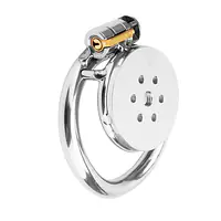 Flat Guard Low Profile Stainless Steel Chastity Cage with Secure Lock - Master