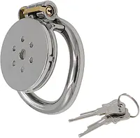 Flat Guard Low Profile Stainless Steel Chastity Cage with Secure Lock - Master