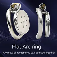 Flat Guard Low Profile Stainless Steel Chastity Cage with Secure Lock - Master