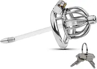 Steel Vault X-Tube Stainless Steel Chastity Cage with Removable Urethral Tube & Secure Lock - Master