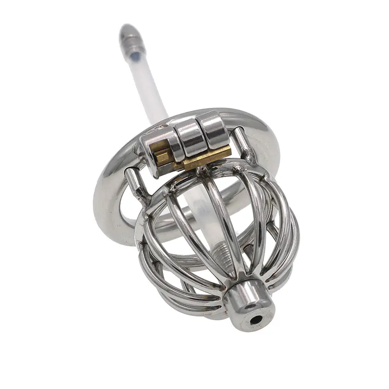 Steel Vault X-Tube Stainless Steel Chastity Cage with Removable Urethral Tube & Secure Lock - Master
