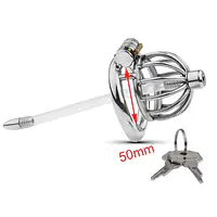 Steel Vault X-Tube Stainless Steel Chastity Cage with Removable Urethral Tube & Secure Lock - Master