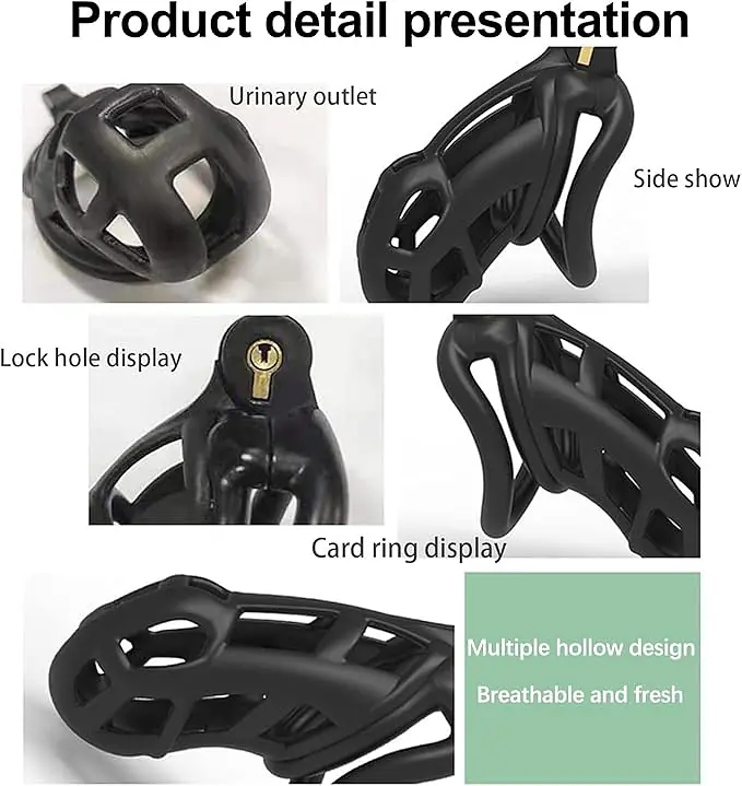 Cobra Guard X5 Resin Chastity Device Standard Size with 4 Base Rings & 5 Padlocks - Master