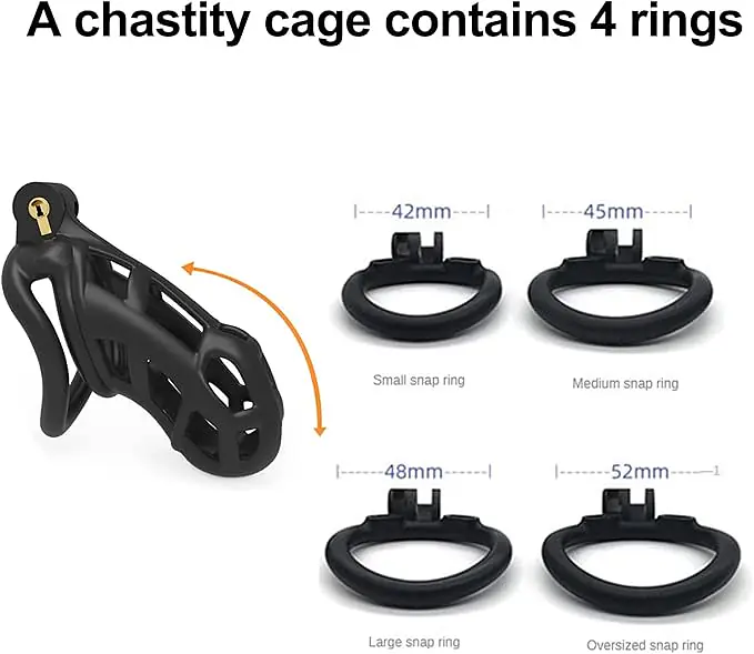 Cobra Guard X5 Resin Chastity Device Standard Size with 4 Base Rings & 5 Padlocks - Master