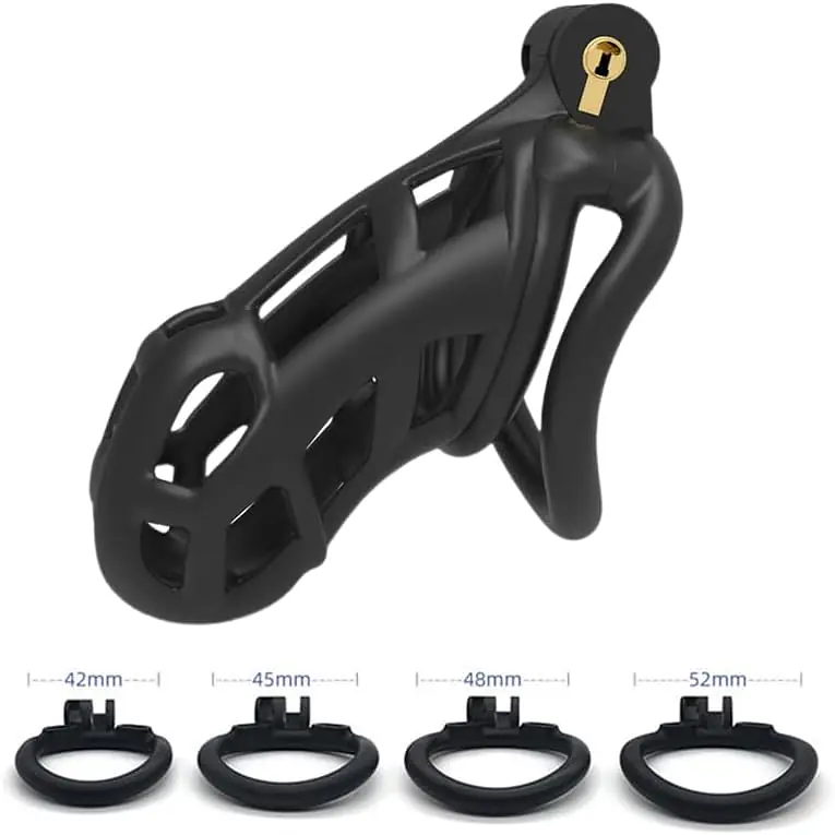 Cobra Guard X5 Resin Chastity Device Standard Size with 4 Base Rings & 5 Padlocks - Master