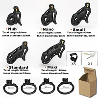 Cobra Guard X5 Resin Chastity Device Standard Size with 4 Base Rings & 5 Padlocks - Master